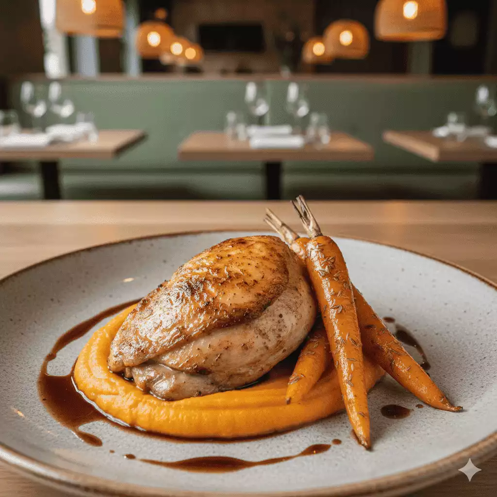 Suprême de volaille fermière au jus réduit